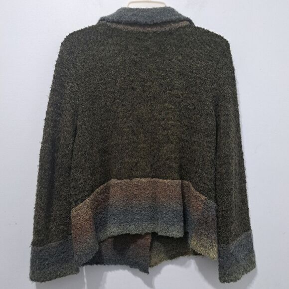 Curio Ombre Wool Blend Grannycore Cozy Cardigan Large Gray Multi-color - Picture 15 of 16